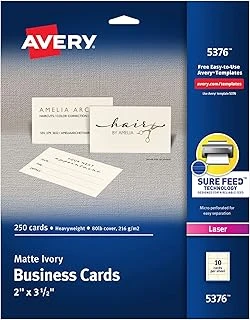 Avery 5376 Rotary & Kartvizit – Kartvizitler (88,9 Mm, 50,8 Mm, 25 Yaprak, 250 Adet (S)) ürün görseli 1