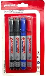 Penmark Permanent Marker Kesik Uç 4'Lü Blister ürün görseli 1