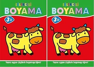 Eğlenceli Boyama 3 Yaş Üstü (4'Lü Pastel Boya Hediyeli) 2Li Paket ürün görseli 1