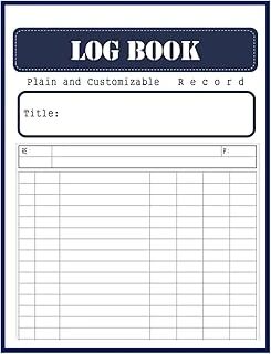 Independently Published Plain Log Book: Large Blank Form With 7 Columns To Record Any Activity, Time, Inventory, Income And Expenses, Mileage, Orders, Or Visitors As Your (Navy Blue) ürün görseli 1