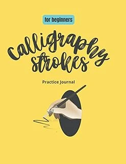 Calligraphy Strokes Practice Journal For Beginners: 120 Pages Of Horizontal And Slanted Lines For Handlettering Practice ürün görseli 1