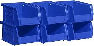 Akro-Mils 30210 Akrobins Plastik Saklama Kutusu, Istiflenebilir, El Işi Cihazlar Için, 6'Lı Paket, 08212Blue ürün görseli 1