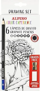 Alpino Color Experience 6 Grafit Kalem, Sanat Için + Kalemtıraş + Silgi | Profesyonel Çizim Kalemleri | Hediye Olarak Kurşun Kalemler ürün görseli 1