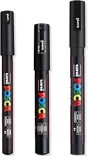 Posca - İnce - İnce Boya Marker Kalem Seti - Pc-1Mr, Pc-1M, Pc-3M - Siyah Mürekkep - 3'Lü Paket ürün görseli 1