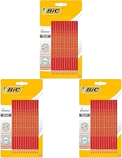 Bic Evolution Kırmızı Kalemi 12'Li Blister,Kıymık Oluşturmaz, Çiğnemeye Karşı Dayanıklı, Kolay Açılır 3Lü Paket ürün görseli 1