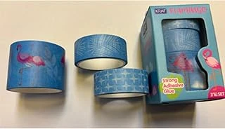 Kraf Bant Desenli Washi Tape Flamingo 3 Lü Kutu (15Mmx3M 2 Adet + 30Mmx3M 1 Adet) ürün görseli 1