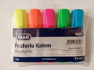 Mas Fosforlu Kalem 5'Li Plastik Ambalaj ürün görseli 1