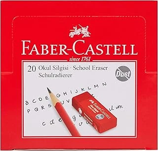 Faber-Castell Kırmızı Silgi, 20’Li, Kurşun Kalem İzlerini Kolayca Silen, Yumuşak Dayanıklı Yapı, Doğa Dostu Tasarım ürün görseli 1