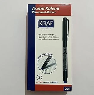 Kraf Permanent Marker Silgili, Siyah, S Uç, Suya Dayanıklı, Cd/Dvd/Cam/Plastik/Metal Için, 12'Li Paket ürün görseli 1