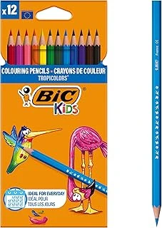 Bic Kids Tropicolors Kuru Boya Kalemi 12 Renk, Kıymık Oluşturmaz, Ağaç Kesilmeden Üretilmiştir, Çiğnemeye Dayanıklı ürün görseli 1