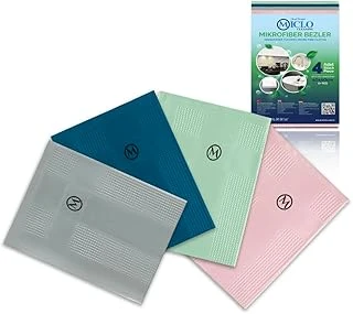 Miclo Cleaning Mikrofiber Temizlik Bezi | Sihirli Bez, Cam Ayna Bezi | 4'Lü Paket | Somon Serisi ürün görseli 1