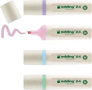 Edding 24 Ecoline Fosforlu Kalem, 4'Lü Set, Karışık Renkler, Kesik Uç ürün görseli 1