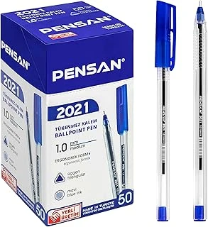Pensan Tükenmez Kalem Şeffaf Üçgen 1.0 2021 Mavi̇ 50 Li̇ ürün görseli 1