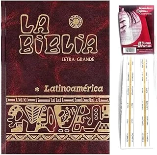 Biblia Catolica Latinoamericana Letra Grande Edicion Cartone Español Con Señalador Biblico - The Latin American Catholic Bible Spanish Edition With Bookmarks (Red) ürün görseli 1