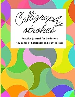 Independently Published Calligraphy Strokes Practice Journal For Beginners: 120 Pages Of Horizontal And Slanted Lines For Rapid Calligraphy Learning ürün görseli 1