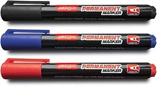 Rayno Permanent Marker Kalem – Kesik Uç (Chisel Tip) – Alkol Bazlı Kalıcı Keçeli Kalem – Cam, Plastik, Metal, Ahşap İçin – Siyah/Kırmızı/Mavi (Kırmızı) ürün görseli 1