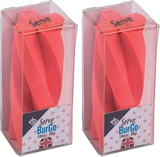 Serve Burgo Silgi Model3 Fosforlu Kırmızı Tekli Pe 2Li Paket ürün görseli 1