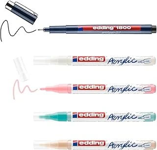 Edding 5300 İnce Uçlu Akrilik Markör Edding 1800 Teknik Çizim Kalemi 5'Li Manga Seti ürün görseli 1