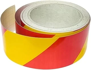 Reflektörlü Yapışkanlı Parlayan Fosfor Sarı Kırmızı Reflektif Düz Şerit Bant 5 Cm 1 Mt İkaz Bandı ürün görseli 1