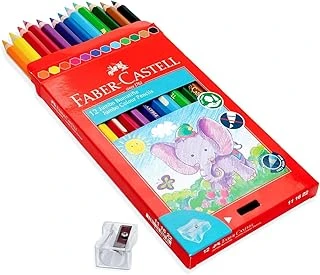 Faber-Castell Boya Kalemi, 12 Renk, Kalın Gövde Uç, Kırılmaya Dirençli Özel Yapıştırma Sistemi, Kolay Açılır, Çocuklar İçin Güvenli ürün görseli 1