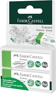 Faber-Castell 187251 Silgi, Pvc Içermez, Toz Tutmaz, Yeşil, Blister Ambalajda Iki Silgi ürün görseli 1