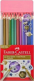 Faber-Castell Üçgen Kuru Boya Kalemi Metalik Renkler 12'Li ürün görseli 1