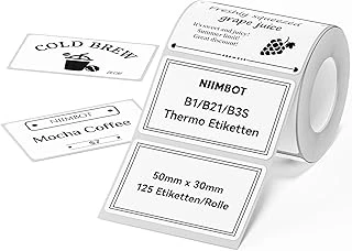Niimbot Kendinden Yapışkanlı Termal Etiketler, B1/B21/B3S Etiket Bandı, Okul, Ev, Ofis, Küçük Işletmeler Için Kağıt (Beyaz-Dikdörtgen, 50 X 30 Mm) ürün görseli 1