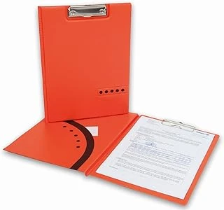 2K Kapaklı Sekreterlik A4 Pvc Double Color 100 Yaprak Kapasiteli Clip Board 24X32 Cm. Turuncu/Kahve ürün görseli 1