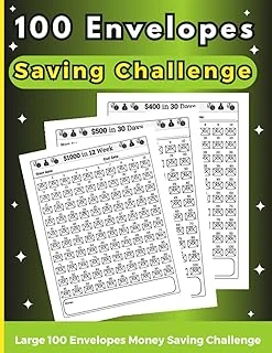 100 Envelopes Money Saving Challenge: Low Income Savings Challenge Tracker Journal, 100 Envelopes Money Saving With Size 8.5 X 11 Inches ürün görseli 1