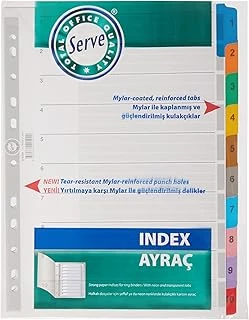 Serve Karton Ayrac Klasik 1-10 Renkli Rakam A4 ürün görseli 1