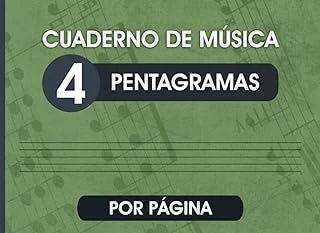 Independently Published Cuaderno De Música 4 Pentagramas Por Página: Libreta Notación Musical 100 Páginas, Músicos, Compositores Y Escritores De Canciones ürün görseli 1
