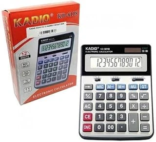 Kadio Kd-6118 Masaüstü Hesap Makinesi - 12 Haneli Büyük Lcd Ekran, Güneş Enerjili Pilli, Çift Güç Kaynağı, Ofis, Okul Ev İçin Ergonomik Tasarım - Gri/Siyah ürün görseli 1