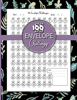 100 Envelope Challenges: Journal For Men And Women| Easy And Fun Way To Save $5,050 , Cash Envelope Wallet, Saving Tracker Money Challenge Day Planner ürün görseli 1