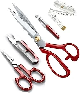 Kırmızı Saplı Çelik Somunlu Profesyonel Kumaş Kesim Makası Set (9 Numara 23Cm) ürün görseli 1