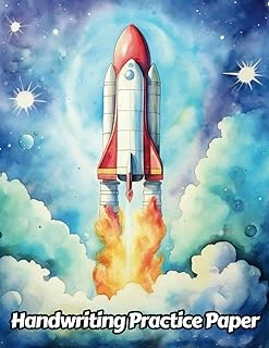 Independently Published Space Rocket Handwriting Practice Paper: Wide Lines With Dotted Midline | For Students Learning To Write Letters | Grades K-2 School | Gift For Universe Lovers | 8.5 X 11 Inch ürün görseli 1