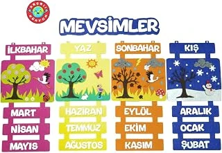 Mevsim Şeridi Kare Zeminli (Keçe Eğitim Materyali) | Çocuklara 4 Mevsim Ayları Eğlenceli Görsel Şekilde Öğreten Montessori Uyumlu Keçe Eğitim Seti ürün görseli 1