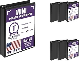 Samsill Economy 3 Halkalı Mini Bağlayıcı, Abd'De Üretilmiştir, 5/8 İnç Yuvarlak Halka Bağlayıcı, 100 Yaprak Tutar, Siyah, 6'Lı Paket (Mp32300) ürün görseli 1