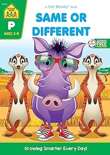School Zone - Same Or Different Workbook - 64 Pages, Ages 3 To 5, Preschool, Kindergarten, Shapes, Colors, Matching, Compare And Contrast, And More (School Zone Get Ready!™ Book Series) ürün görseli 1