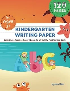 Handwriting Practice Paper For Kids: 120 Blank Pages Of Kindergarten Writing Paper With Wide Dotted Lines ürün görseli 1