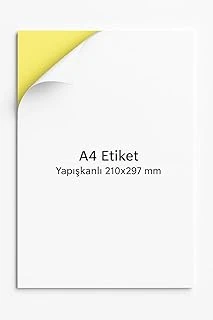 A4 Etiket Yapışkanlı | 20 Sayfa Adres Etiketi 210X297 Mm - Çok Amaçlı Universal Etiketler - Adres Etiketler - Beyaz Etiket ürün görseli 1