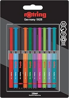 Rotring Fineliner, İnce Keçe Uçlu Kalem 0.4 Mm, 10'Lu Paket, Karışık Renkler ürün görseli 1