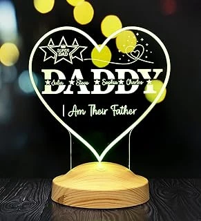Daddy Şeklinde Babalar Günü Hediyesi, Babaya Hediye, Kişiye Özel Daddy Hediye İsim Yazılı Led Lamba ürün görseli 1