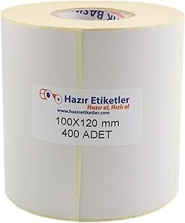 Etiketi Eko Termal Etiket 100Mm X 120Mm Ruloda 400 Adet 40Mm Kuka Çapında Direk Termal Transfer Etiketi ürün görseli 1