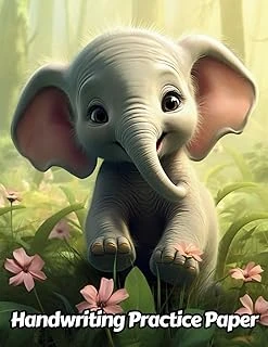 Independently Published Elephant Handwriting Practice Paper: Wide Lines With Dotted Midline | For Students Learning To Write Letters | Grades K-2 School | Gift For Safari Animal Lovers | 8.5 X 11 Inc ürün görseli 1
