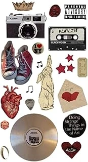 Playlist Temalı Sticker Bullet Journal Scrapbook Ajanda Laptop Defter Telefon Kask Etiketi ürün görseli 1