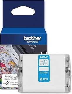 Brother Cz-1005 Sürekli Uzunluk ~ 2 (1,97 Inç) 50 Mm Genişlik X 12,74 Ft (5 M) Uzunluğunda Etiket Rulosu Zink Zero Ink Teknolojisine Sahiptir ürün görseli 1