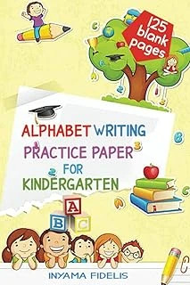 Alphabet Writing Practice Paper For Kindergarten: Alphabet Writing Paper, 125 Black Pages With Lines For Children Ages 3-8 ürün görseli 1