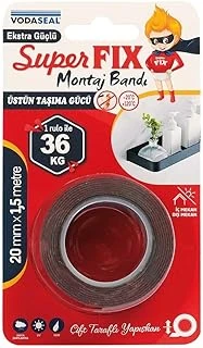 Vodaseal Superfix Montaj Bandı, 20 Milimetre X 1,5 Metre, Gri ürün görseli 1