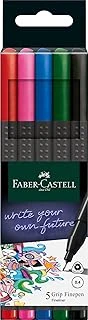 Faber-Castell Finepen İnce Keçe Uçlu Kalem Seti, 5’Li, Klasik Renkler, 0.4 Mm, Metal Destekli, Ergonomik Üçgen Gövde ürün görseli 1