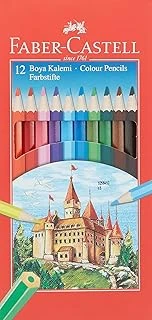 Faber-Castell Karton Kutu Renkli Boya Kalemi, 12 Renk, Yumuşak Renkler, Kolay Açılır, Kırılmaya Dayanıklı Uçlar, Uç Kırılmasına Karşı Dayanıklılığı Artıran Özel Yapıştırma Sistemi ürün görseli 1